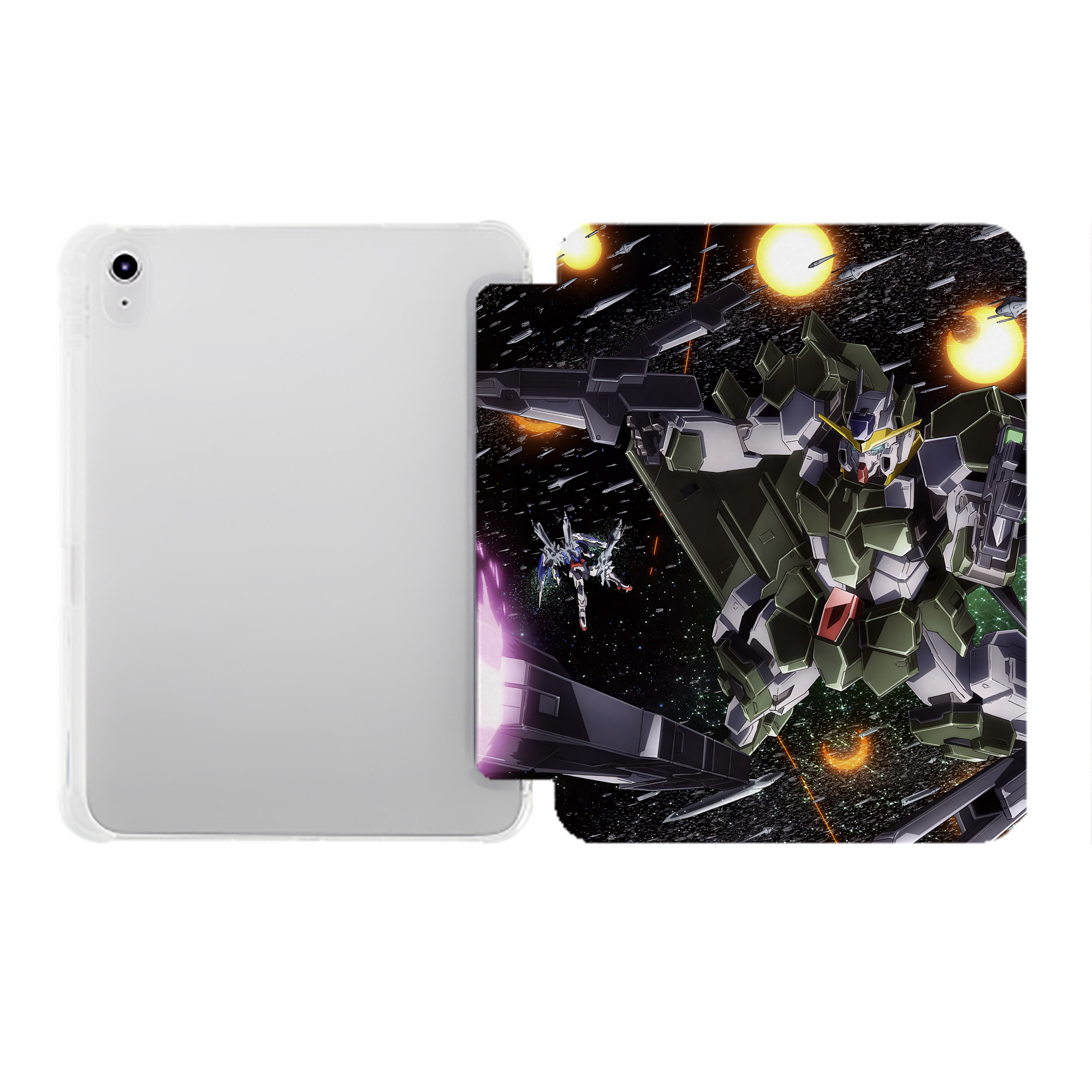 （画像用） 機動戦士ガンダム Mobile Suit Gundam IPad ケース ペン収納付き 三つ折りスタンド PUレザー×シリコン 対応機種9.5/10.5/10.9インチ